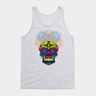 colorful catrina in floral crown ecopop pattern Tank Top